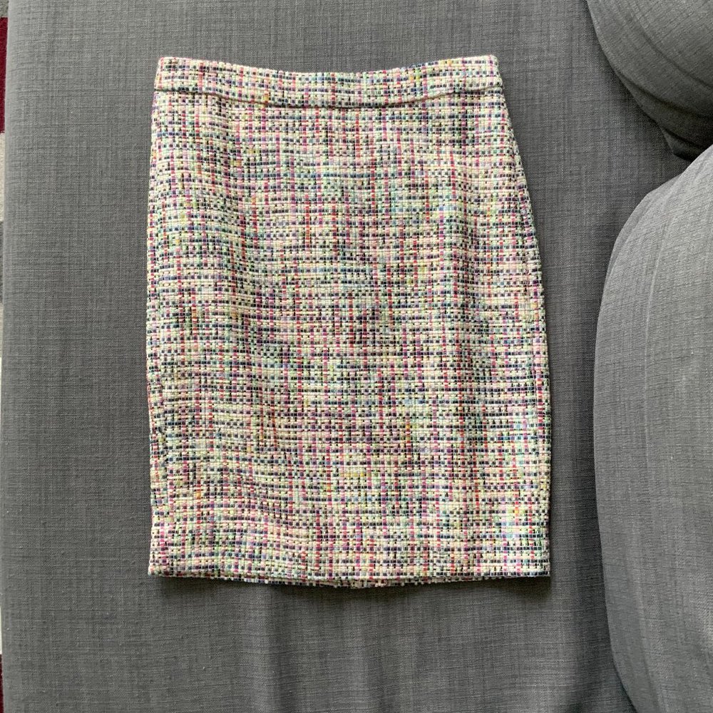 NWT J Crew rainbow tweed confetti skirt sz 0